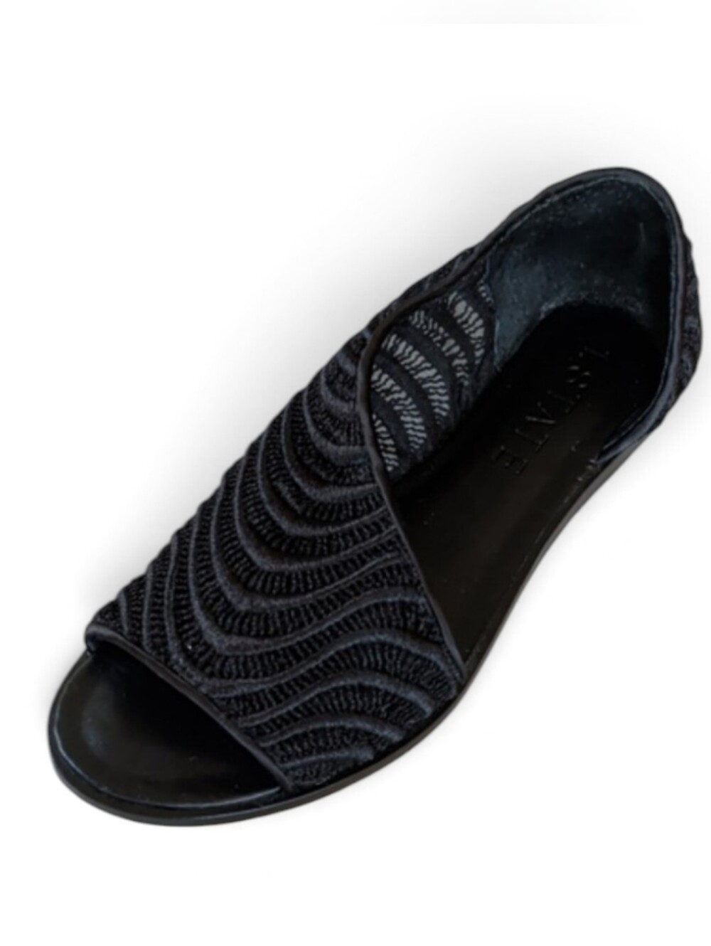 1. State , Celvin, Open Toe Black Mesh Flats. Sz 6.5